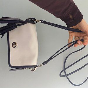 Coach crossbody purse white leather tassels